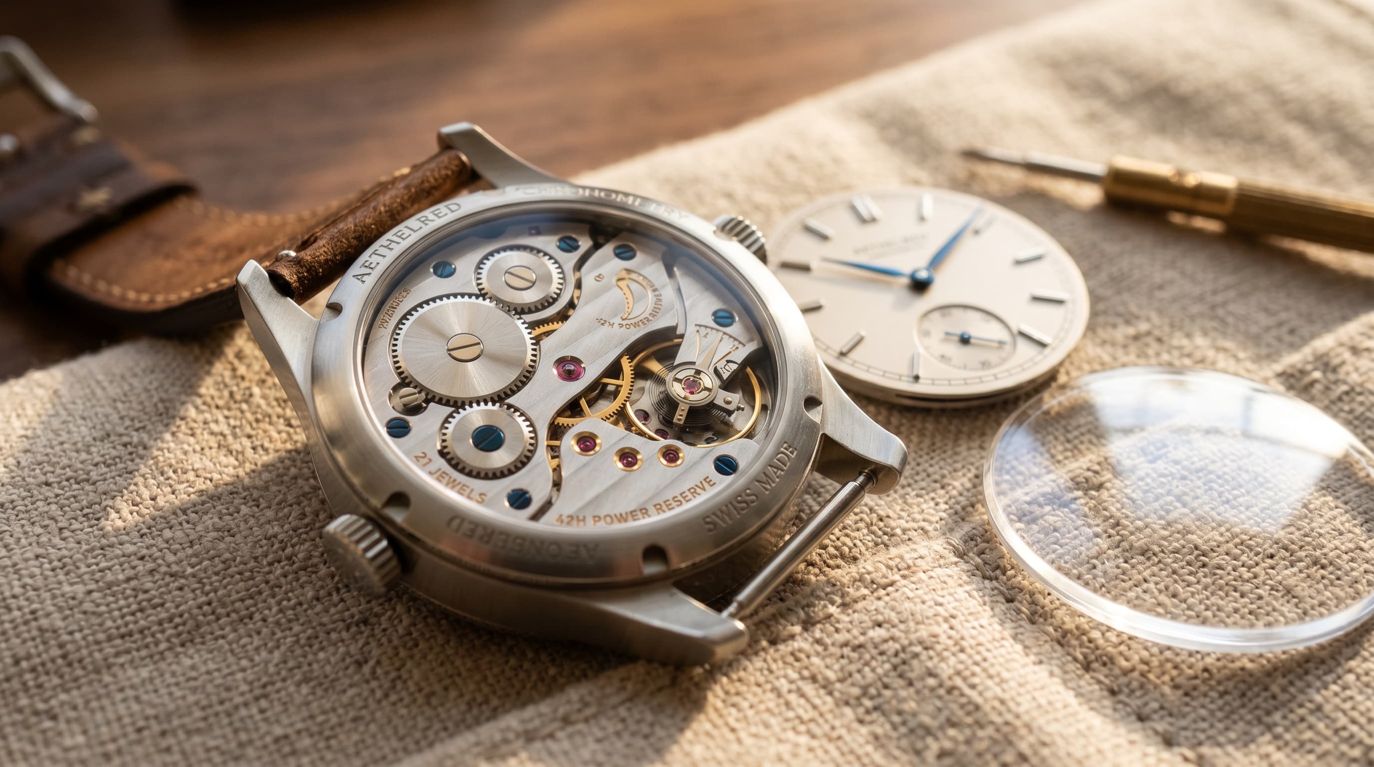 Close-up of a mechanical watch craftsmanship that lasts